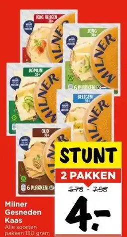Vomar Voordeelmarkt Milner Gesneden Kaas aanbieding