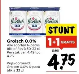 Vomar Voordeelmarkt Grolsch 0.0% aanbieding