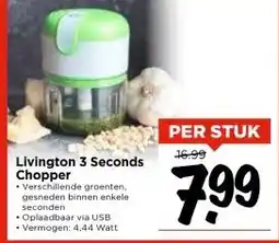 Vomar Voordeelmarkt Livington 3 Seconds Chopper aanbieding