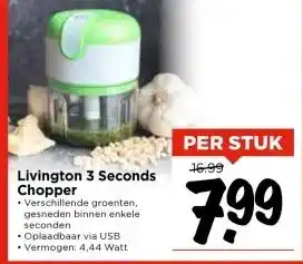 Vomar Voordeelmarkt Livington 3 Seconds Chopper aanbieding