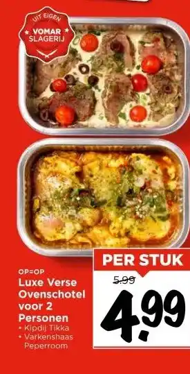Vomar Voordeelmarkt Luxe Verse Ovenschotel voor 2 Personen aanbieding