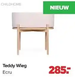 Baby-Dump Teddy Wieg Ecru aanbieding