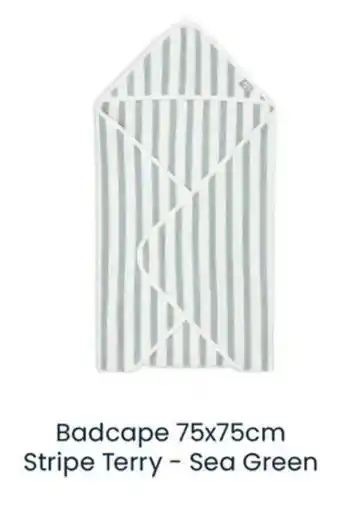 Baby-Dump Badcape  Stripe Terry Sea Green aanbieding