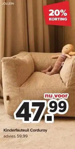 Baby-Dump Kinderfauteuil Corduroy aanbieding