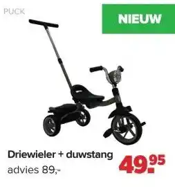 Baby-Dump Driewieler + duwstang aanbieding