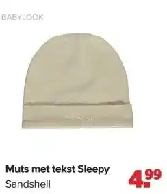 Baby-Dump Muts met tekst Sleepy aanbieding