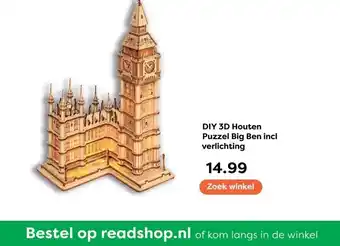 The Read Shop DIY 3D Houten Puzzel Big Ben incl verlichting aanbieding