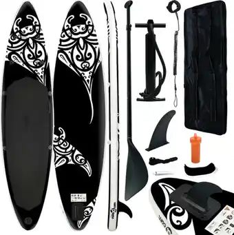 Bol.com vidaXL Stand Up Paddleboardset opblaasbaar 366x76x15 cm zwart aanbieding