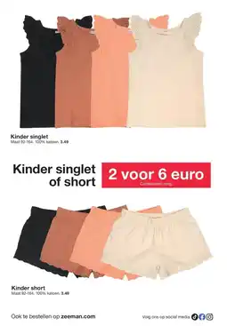 Zeeman Kinder singlet of short aanbieding