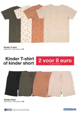 Zeeman Kinder T-shirt of kinder short aanbieding