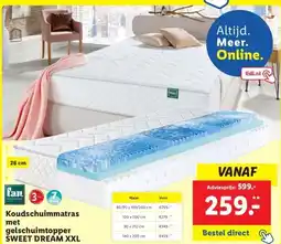 Lidl gelschuimtopper SWEET DREAM XXL aanbieding