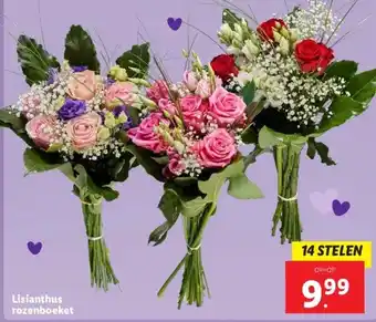 Lidl Lisianthus rozenboeket aanbieding