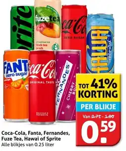 Hoogvliet Coca-Cola, Fanta, Fernandes, Fuze Tea, Hawai of Sprite aanbieding