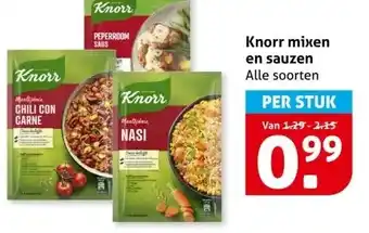 Hoogvliet Knorr mixen en sauzen aanbieding