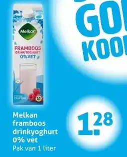 Hoogvliet Melkan framboos drinkyoghurt 0% vet aanbieding