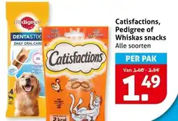 Hoogvliet Catisfactions, Pedigree of Whiskas snacks aanbieding