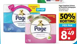 Hoogvliet Page Compleet Schoon of Sensitive toiletpapier aanbieding