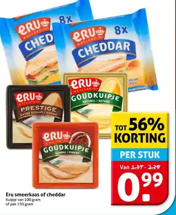 Hoogvliet Eru smeerkaas of cheddar aanbieding