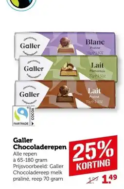 Coop Galler Chocoladerepen aanbieding
