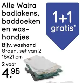Leen Bakker Alle Walra badlakens, baddoeken en was handjes aanbieding