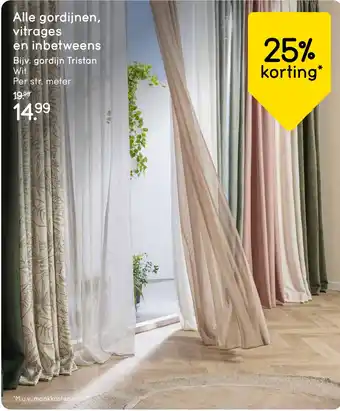 Leen Bakker Alle gordijnen, vitrages en inbetweens aanbieding