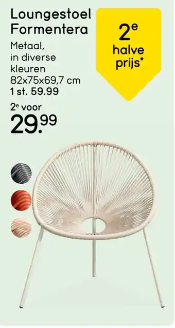 Leen Bakker Loungestoel Formentera aanbieding