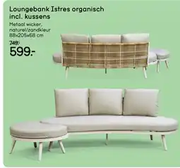 Leen Bakker Loungebank Istres organisch incl. kussens aanbieding
