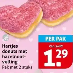 Hoogvliet Hartjes donuts met hazelnoot vulling aanbieding