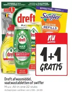 Jumbo Dreft afwasmiddel, vaatwastabletten of swiffer aanbieding