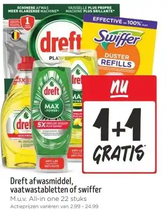 Jumbo Dreft afwasmiddel, vaatwastabletten of swiffer aanbieding