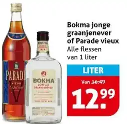 Hoogvliet Bokma jonge graanjenever of Parade vieux aanbieding