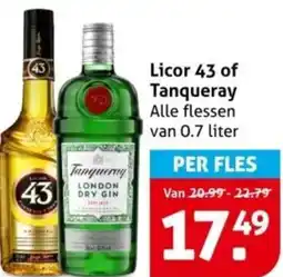 Hoogvliet Licor 43 of Tanqueray aanbieding