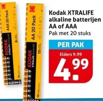 Hoogvliet Kodak xtralife alkaline batterijen AA of AAA aanbieding