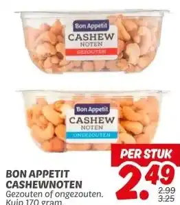 Dekamarkt BON APPETITvCASHEWNOTEN aanbieding