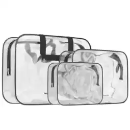 ANWB Thousandtravelmiles Doorzichtige toilettas 3 stuks Toilettas Wit aanbieding