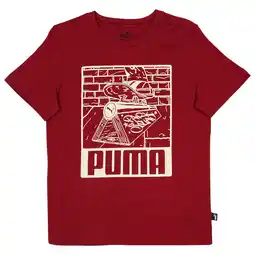 Foot Locker Puma Essentials+ Mid 90s Graphic Unisex T-shirts - Rood - Maat: 140 CM - Katoen Jersey - Foot Locker aanbieding