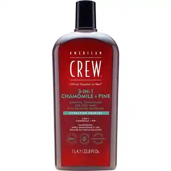 Douglas American Crew 3-in-1 Chamomile + Pine Shampoo, Conditioner and Body Wash aanbieding
