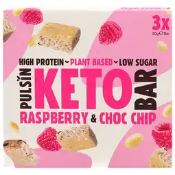 Holland & Barrett Pulsin Keto Raspberry & Choc Chip Multipack 3 x 30g aanbieding
