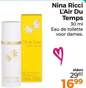 Trekpleister Nina Ricci L'Air Du Temps aanbieding