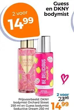 Trekpleister Guess en DKNY bodymist aanbieding