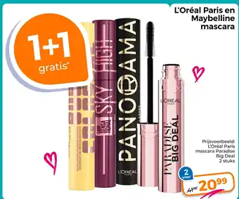 Trekpleister L'Oréal Paris en Maybelline mascara aanbieding