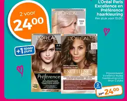 Trekpleister L'Oréal Paris Excellence en Préférence haarkleuring aanbieding