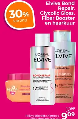 Trekpleister Elvive Bond Repair, Glycolic Gloss, Fiber Booster en haarkuur aanbieding