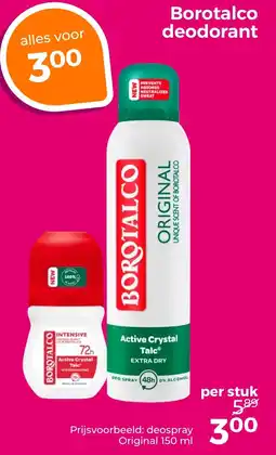 Trekpleister Borotalco deodorant aanbieding