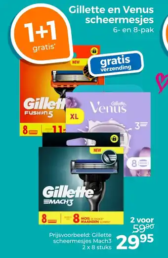 Trekpleister Gillette en Venus scheermesjes aanbieding