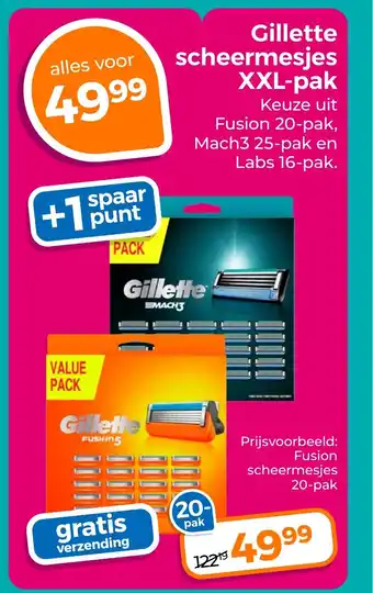 Trekpleister Gillette scheermesjes XXL-pak aanbieding