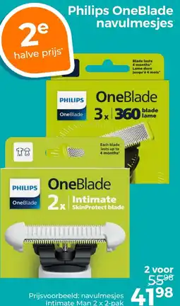 Trekpleister Philips OneBlade navulmesjes aanbieding