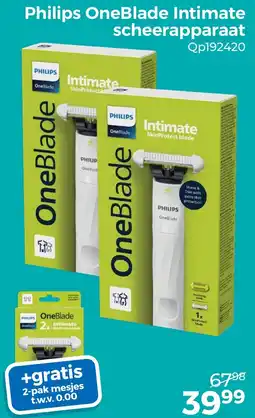 Trekpleister Philips OneBlade Intimate scheerapparaat aanbieding