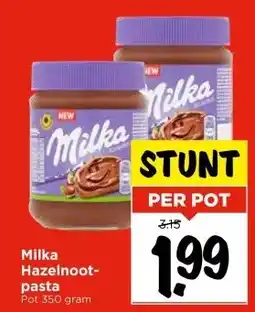 Vomar Voordeelmarkt Milka Hazelnoot- pasta aanbieding