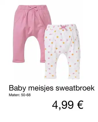 Kik Baby meisjes sweatbroek Maten: 50-68 aanbieding